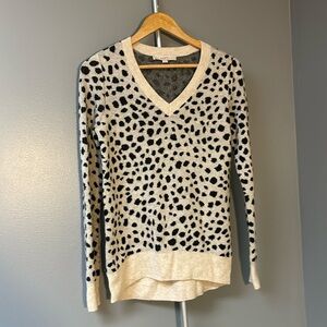 Loft Animal Print V-Neck Sweater